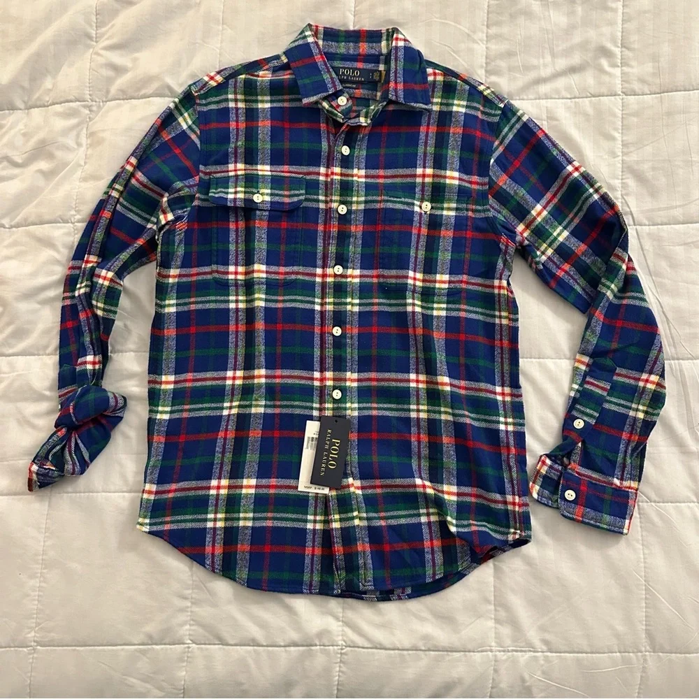 Polo Ralph Lauren Classic Fit Flannel Plaid Workshirt - Heavy Cotton |Mens Small